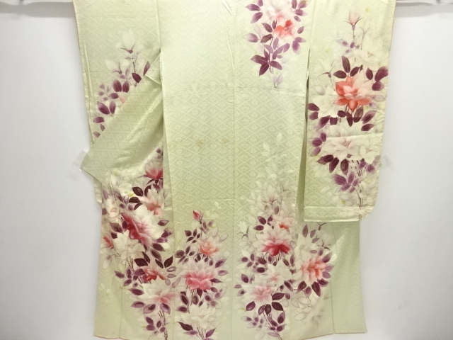 JAPANESE KIMONO / ANTIQUE FURISODE / SILK / FLOWER